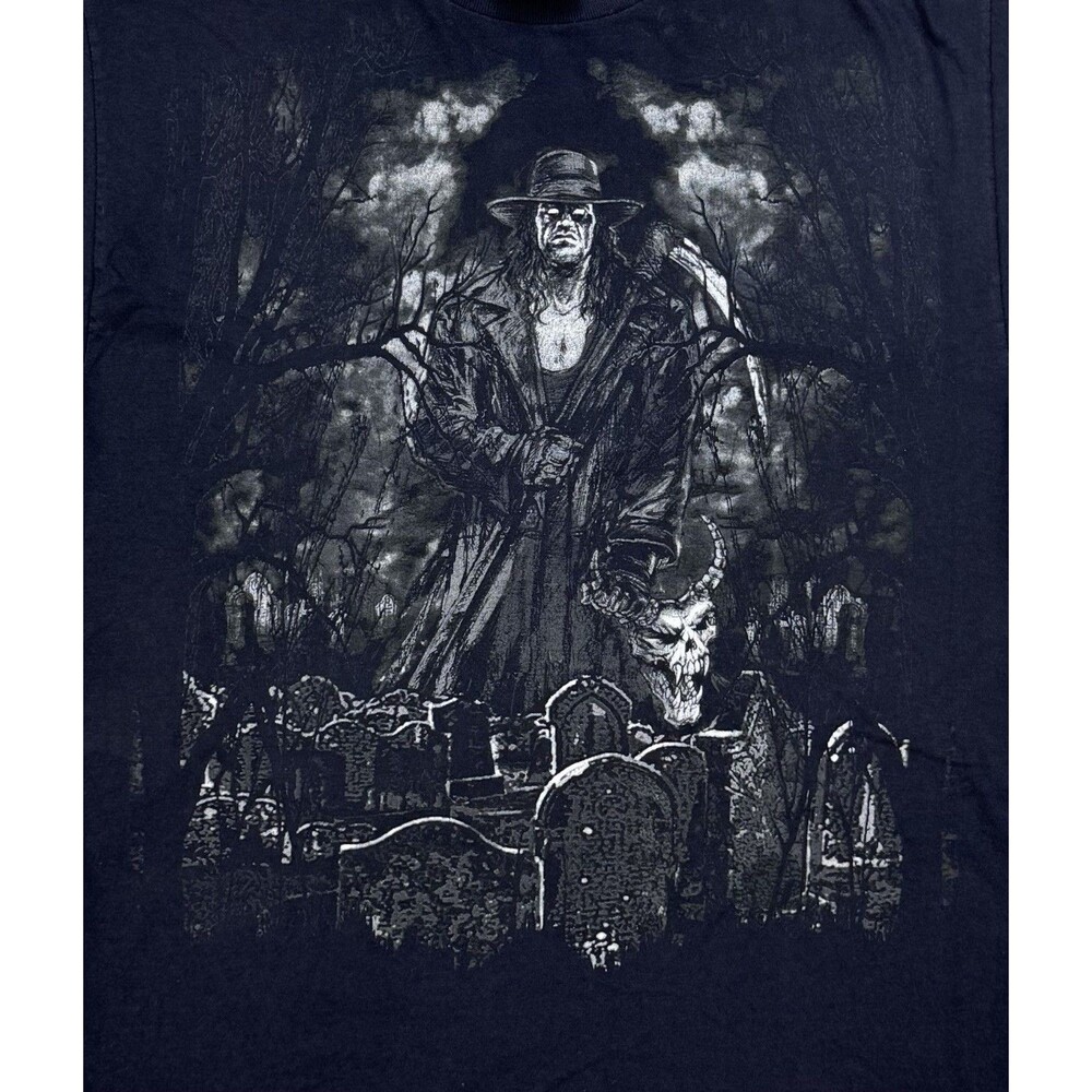 2007 WWE Undertaker Tombstones Skull Double Sided T-Shirt Medium Y2K
